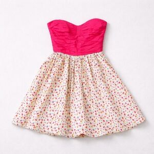 NEW Betsey Johnson Vintage 80s Punk Rock Strapless Floral Party Dress S- NWT